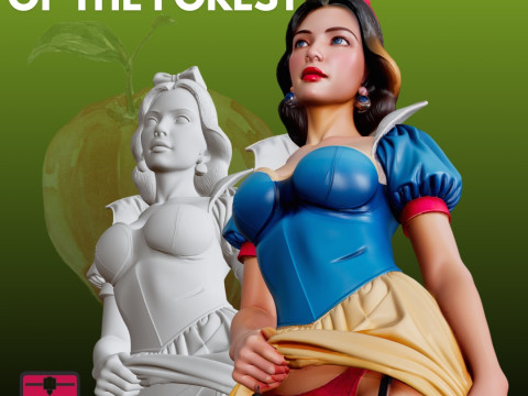 काल्पनिक राजकुमारी बस्टो एसटीएल करामाती 3D प्रिंट मॉडल