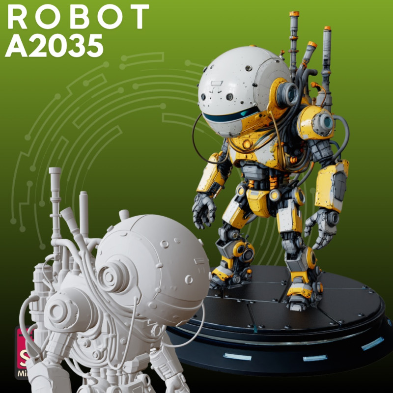 Futuristische Robot STL gedetailleerd 3D printmodel .c4d .max .obj .3ds .fbx .stl .blend 