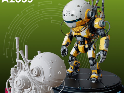 Robô futurista STL detalhado Modelo de Impressão 3D