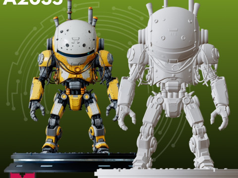 Futuristische Robot STL gedetailleerd 3D printmodel