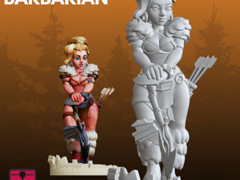 野蛮な女性 STL 漫画のスタイル 3Dプリントモデル