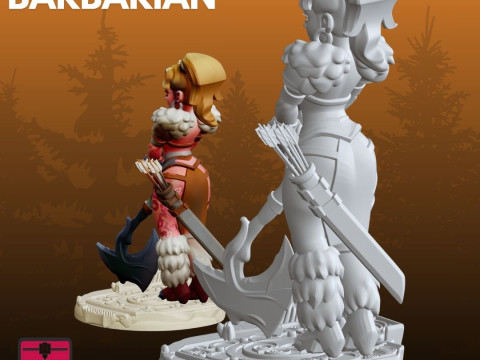 野蛮な女性 STL 漫画のスタイル 3Dプリントモデル