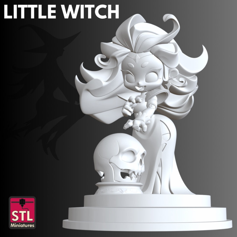 Estilo de desenho animado STL de bruxinha e esqueleto Modelo de Impressão 3D .c4d .max .obj .3ds .fbx .stl .blend