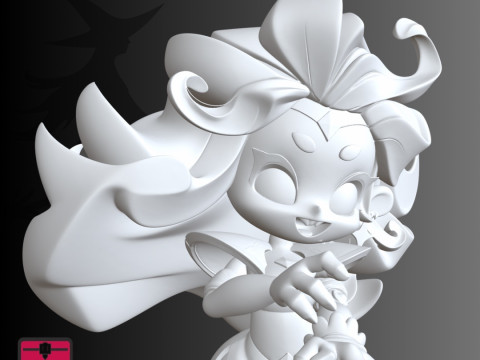 Estilo de desenho animado STL de bruxinha e esqueleto Modelo de Impressão 3D