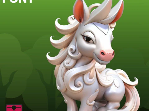 Fairy Pony STL Cartoon Style 3D Print Model