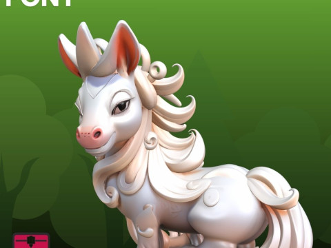 Feenpony im STL-Cartoon-Stil 3D Druckmodell