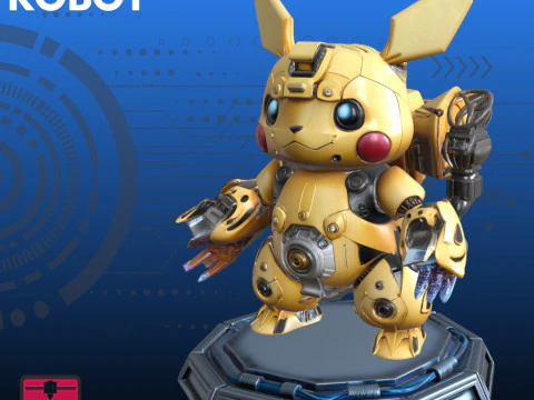 Robot Pikachu STL Futuristic Pokmon 3D Print Model