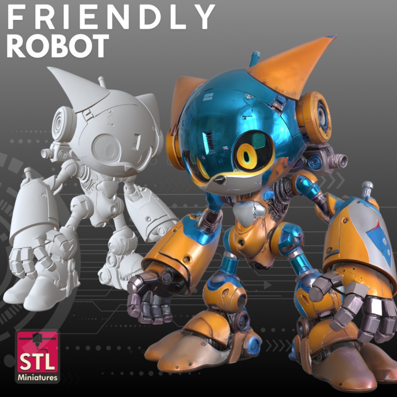 Мини-кошка-робот STL Bionic Feline 3D Принт Модель .c4d .max .obj .3ds .fbx .stl .blend