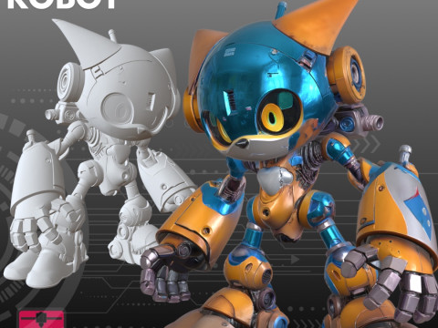 迷你猫机器人 STL 仿生猫科动物 3D 打印模型