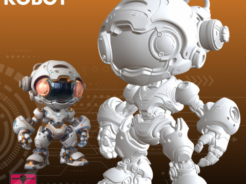 ヘルパーボット STL フレンドリーなレトロロボット 3Dプリントモデル