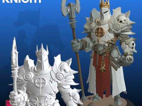 Gaya Komik STL Ksatria Tentara Salib Kartun Model Cetak 3D
