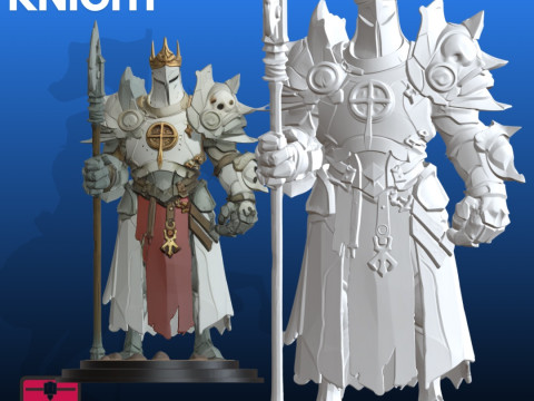 Cartoon Crusader Knight STL komische stijl 3D printmodel