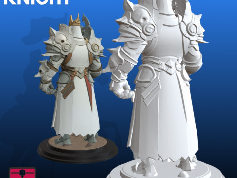 Cartoon Crusader Knight STL komische stijl 3D printmodel