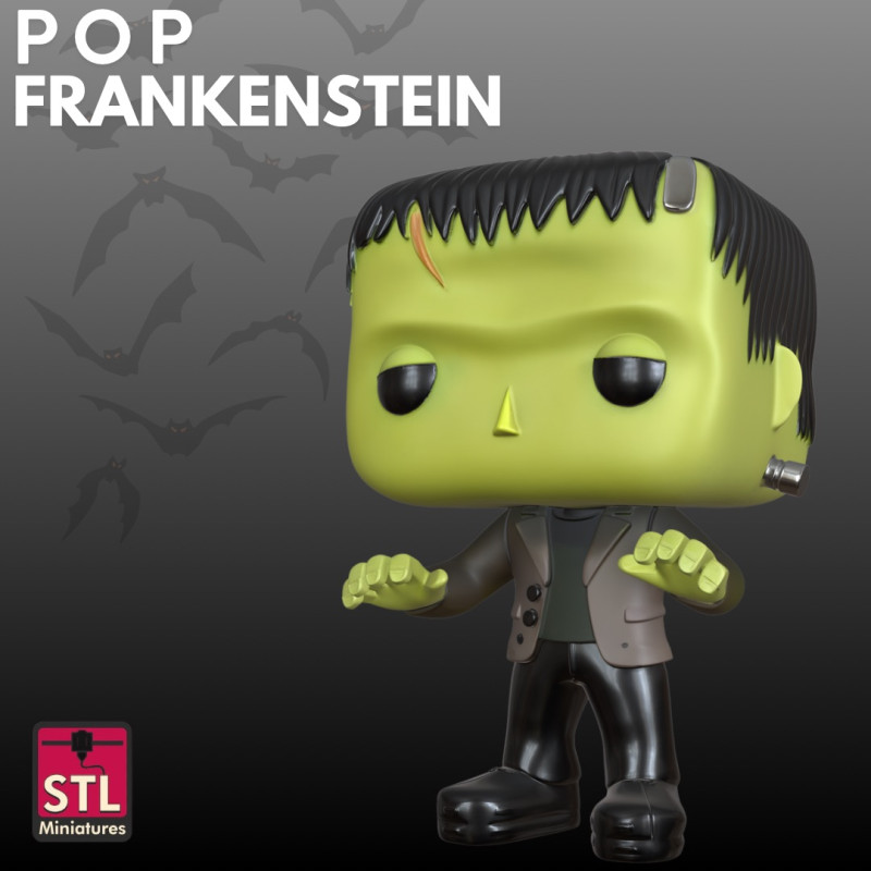 Mini Frankenstein STL Funko Pop-stijl 3D printmodel .c4d .max .obj .3ds .fbx .stl .blend