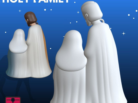 Святе сімейство STL Мінімалістичне Різдво 3D Принт Модель