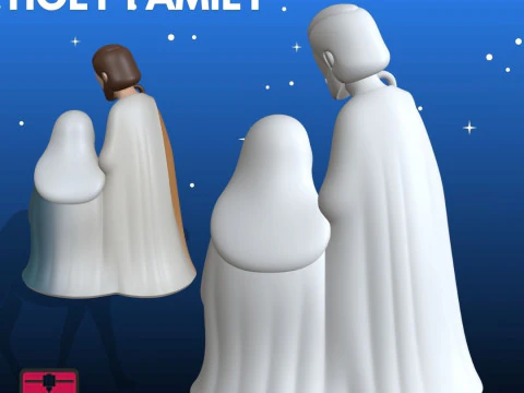 Holy Family STL Minimalist Nativity 3D Print Model