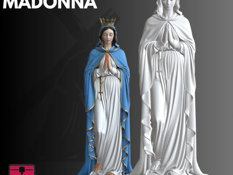 Virgin Mary STL Prayer Pose 3D Print Model