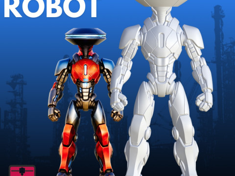 UFO Kafa Robot STL Fütüristik Ayakta 3D 3D Baskı Modeli