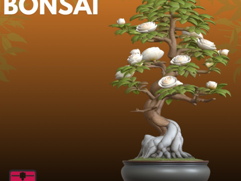 Bonsai Rosa STL Natureza Artística Modelo de Impressão 3D