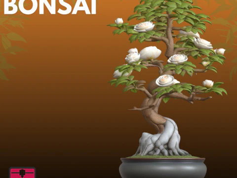 Bonsai Rosa STL Natureza Art&iacute;stica Modelo de Impressão 3D