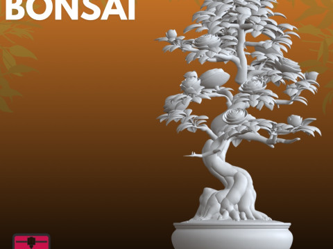 Bonsai Rose STL Künstlerische Natur 3D Druckmodell