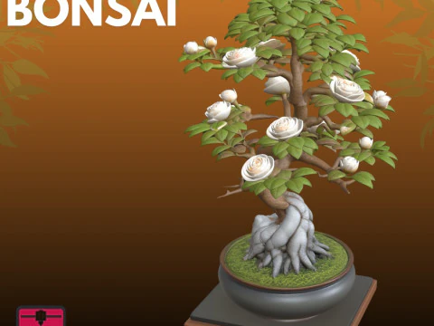 Bonsai Rose STL Artistic Nature 3D Print Model