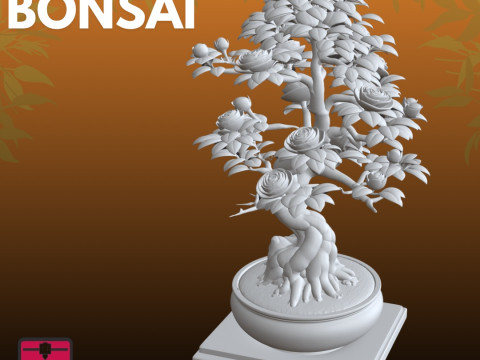 Bonsai Rose STL Künstlerische Natur 3D Druckmodell