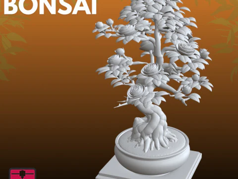 Bonsai Rose STL Artistic Nature 3D Print Model