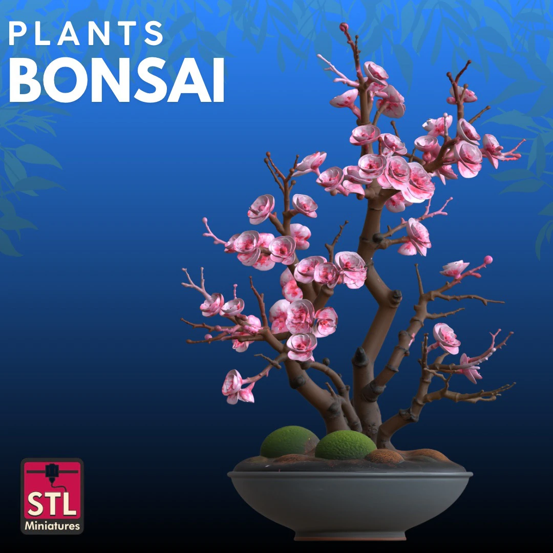 Bonsai Rose STL Artistic Nature 3D Print Model .c4d .max .obj .3ds .fbx .stl .blend 