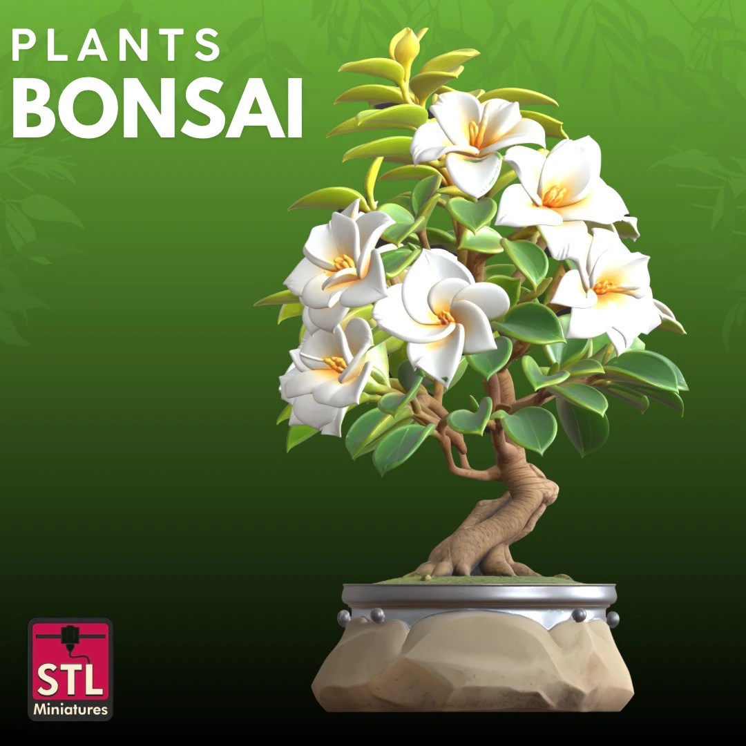 Bonsai Rose STL Artistic Nature 3D Print Model .c4d .max .obj .3ds .fbx .stl .blend 