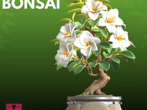 Bonsai Rosa STL Natureza Art&iacute;stica Modelo de Impressão 3D