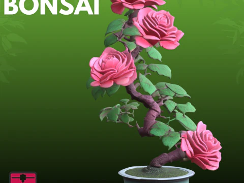Bonsai Rosa STL Natureza Art&iacute;stica Modelo de Impressão 3D