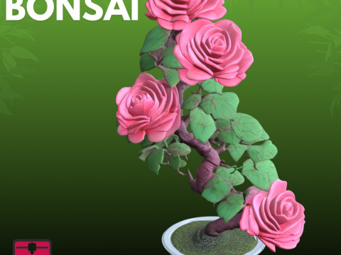 Bonsai Rose STL Artistic Nature 3D Print Model