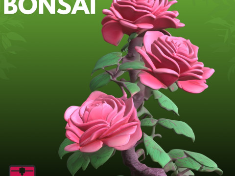 Bonsai Rose STL Artistic Nature 3D Print Model