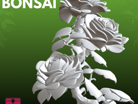 Bonsai Rose STL Artistic Nature 3D Print Model