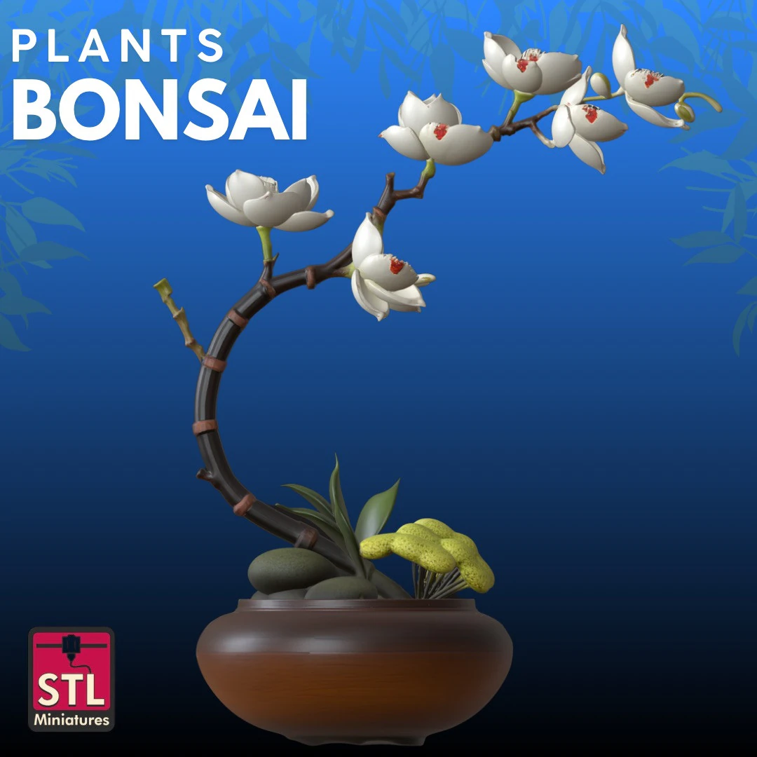 White Flowers STL Elegant Nature 3D Print Model .c4d .max .obj .3ds .fbx .stl .blend 