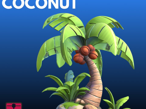 Dessin animé Palm Island STL Tropical Modèles 3D en vedette