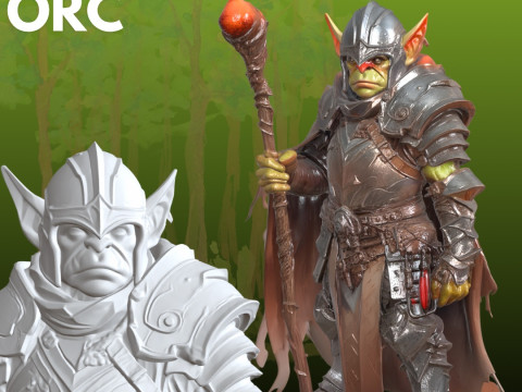 Орк Волшебник Воин STL Fantasy 3D Принт Модель