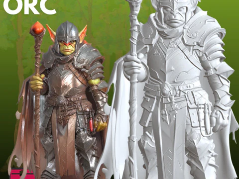 Orc Wizard Warrior STL Fantasy 3D Print Model