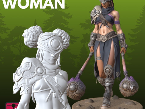 Mujer Guerrera STL Fantasía Modelo de impresión 3D