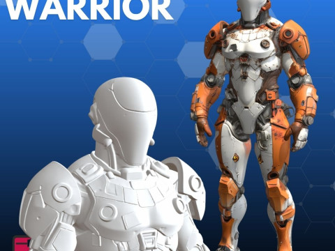 साइबोर्ग वारियर एसटीएल फ्यूचरिस्टिक 3D प्रिंट मॉडल