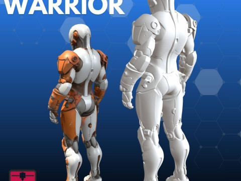 साइबोर्ग वारियर एसटीएल फ्यूचरिस्टिक 3D प्रिंट मॉडल