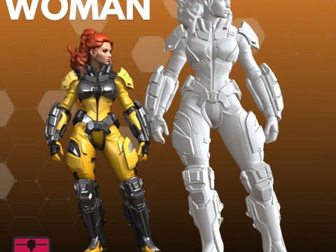 Bionic Woman STL Futuristic Armor 3D Print Model