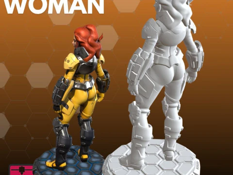 Bionic Woman STL Futuristic Armor 3D Print Model