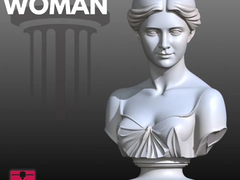 Vintage Lady Bust STL Classic Elegance 3D Print Model