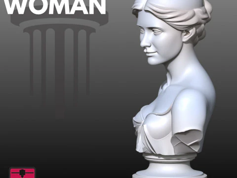 Vintage Lady Bust STL Classic Elegance 3D Print Model