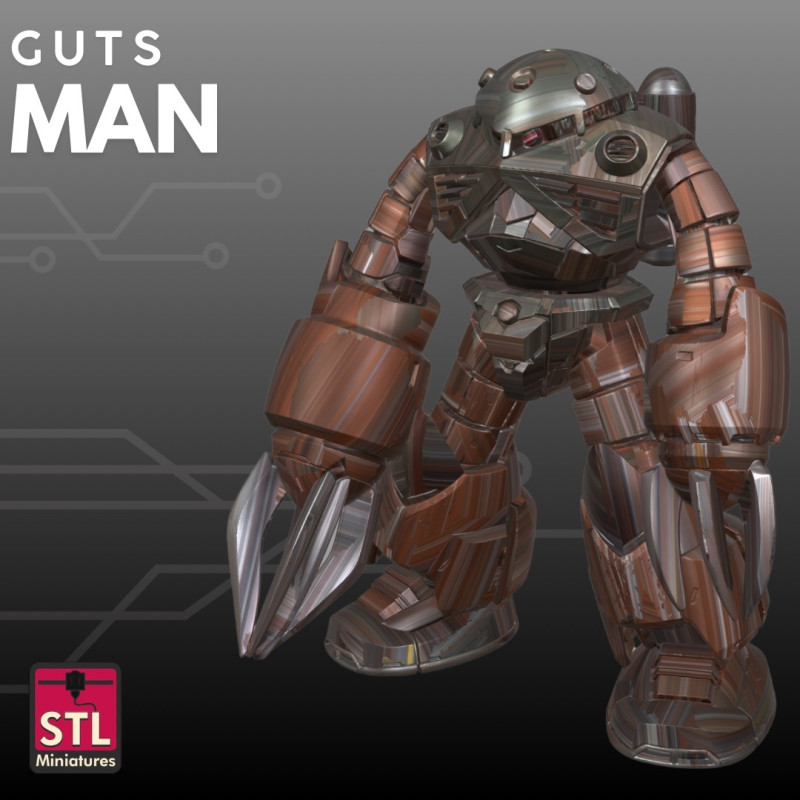 ガッツマンロボットSTL未来メカ 3Dプリントモデル .c4d .max .obj .3ds .fbx .stl .blend 