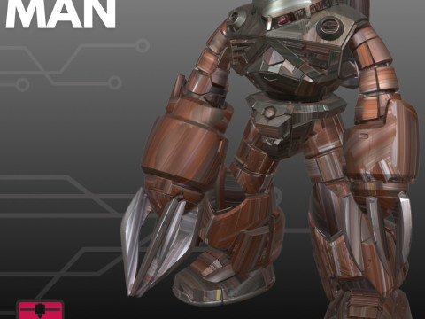 Mecha Futuristik STL Robot Guts Man Model Cetak 3D