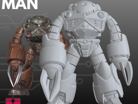 ガッツマンロボットSTL未来メカ 3Dプリントモデル