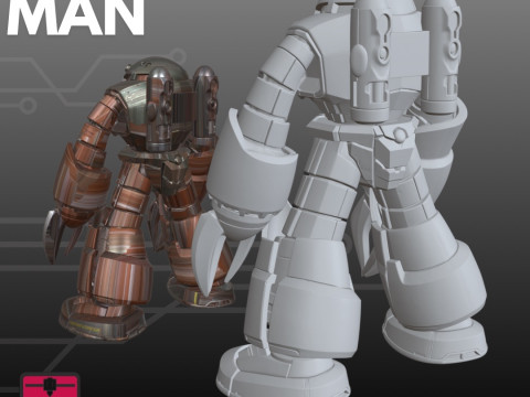 ガッツマンロボットSTL未来メカ 3Dプリントモデル